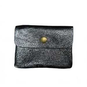 NEW TWO AMICIS women's metallic coin purse in metal